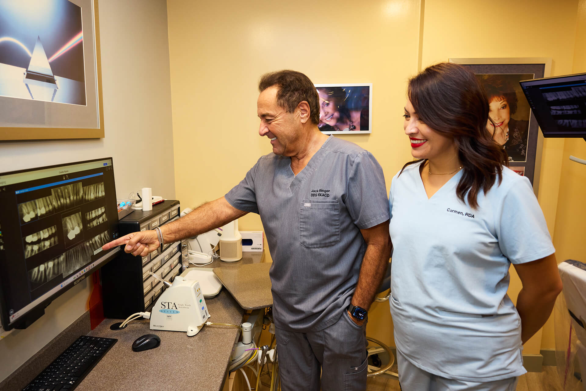 Dr. Jack Ringer discussing treatment options with a patient at Advanced Smile Design in Anaheim Hills CA
